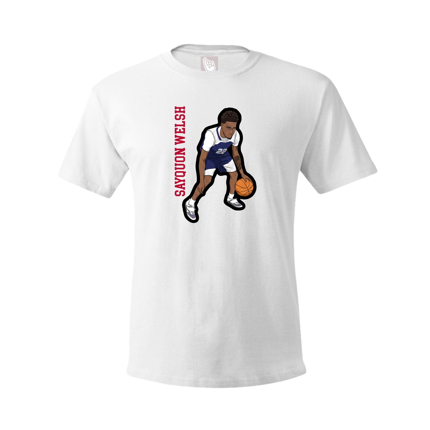 Youth Tee — Name Vertical in White