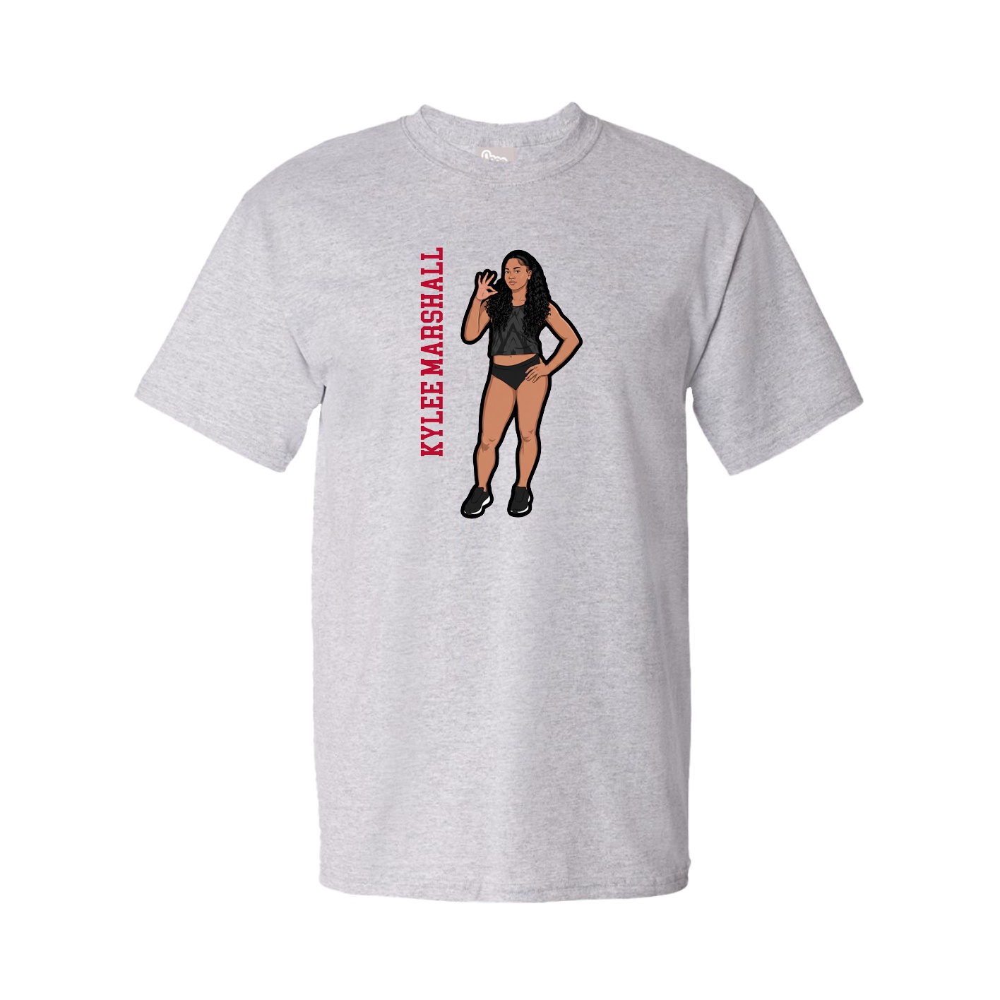 Tee — Name Vertical in Grey