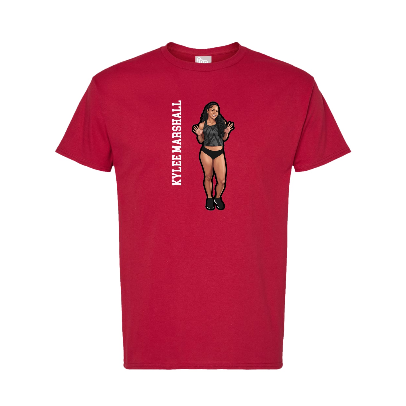 Tee — Name Vertical in Crimson