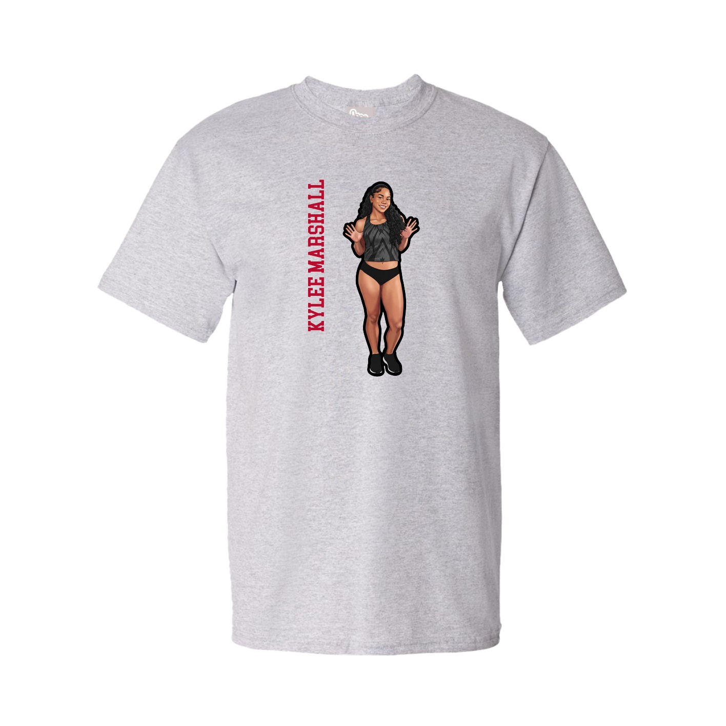 Youth Tee — Name Vertical in Grey