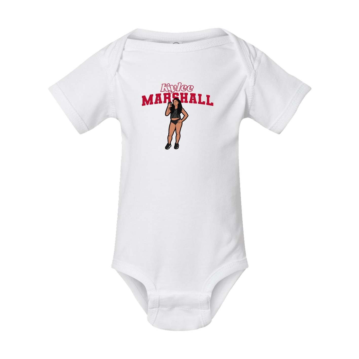 Baby Onesie — Name Arch in White