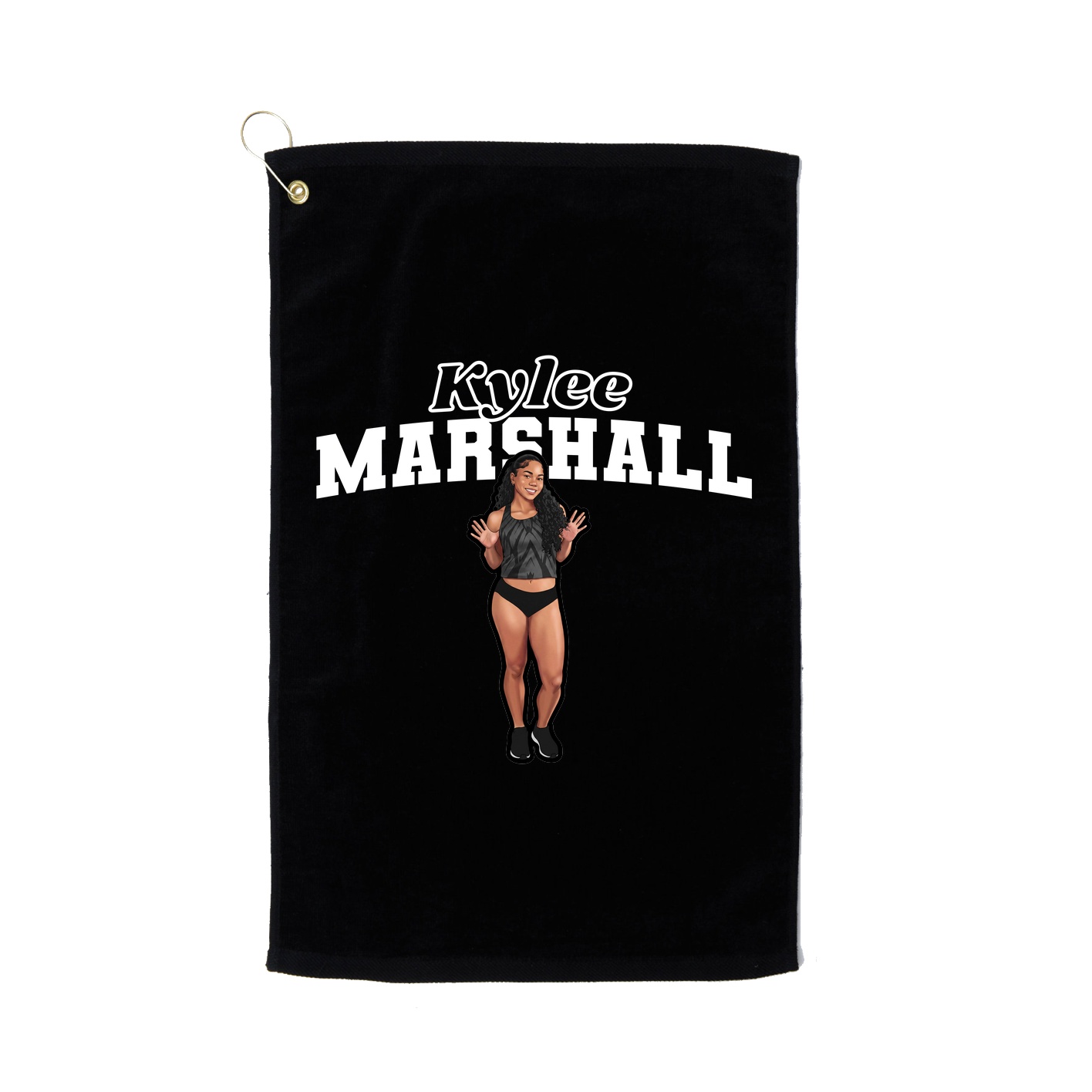 Golf Towel — Name Arch in Black
