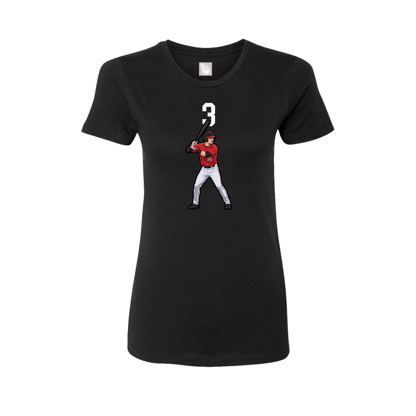 Fitted Women's Tee — Number Top in Black