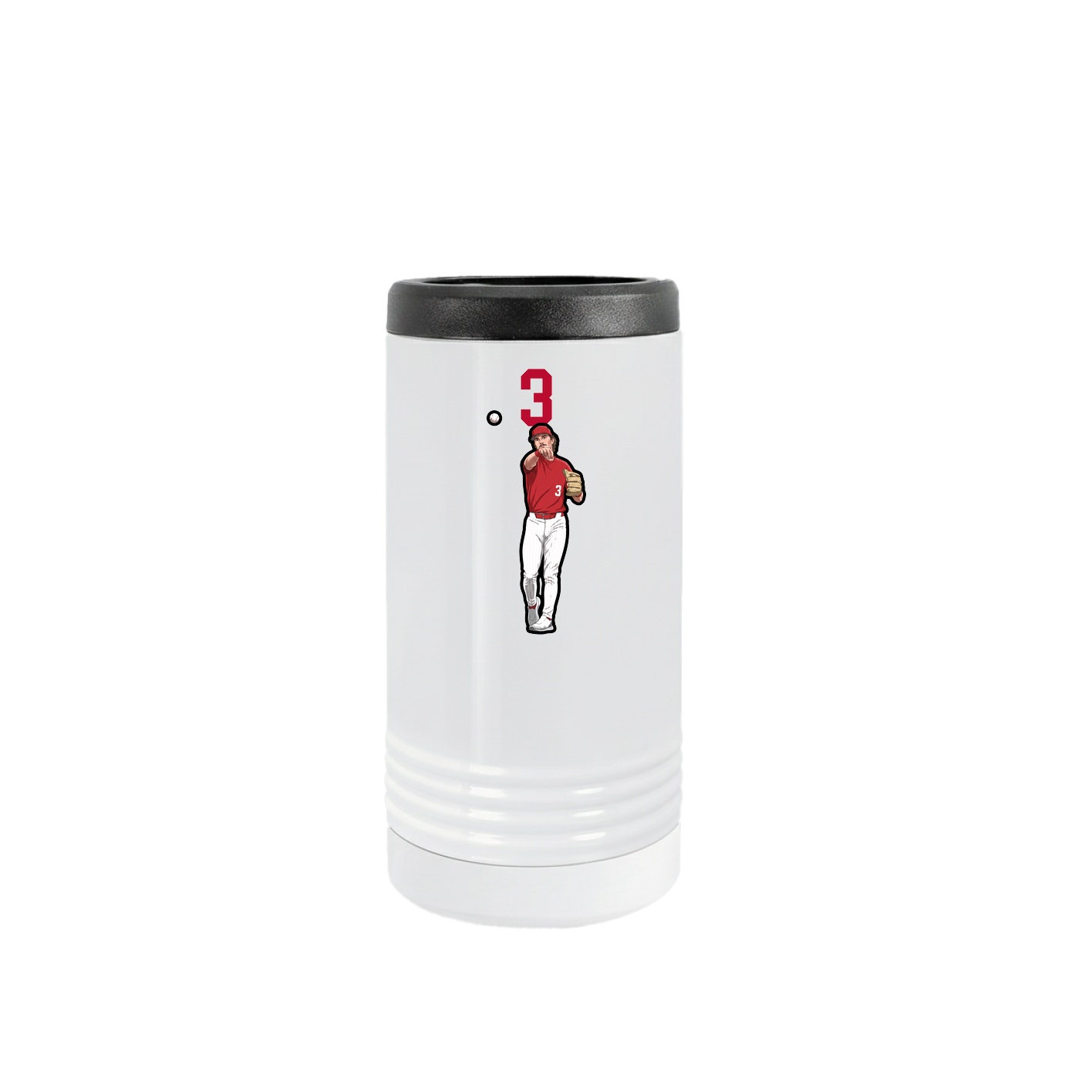 Slim Beverage Holder — Number Top in White