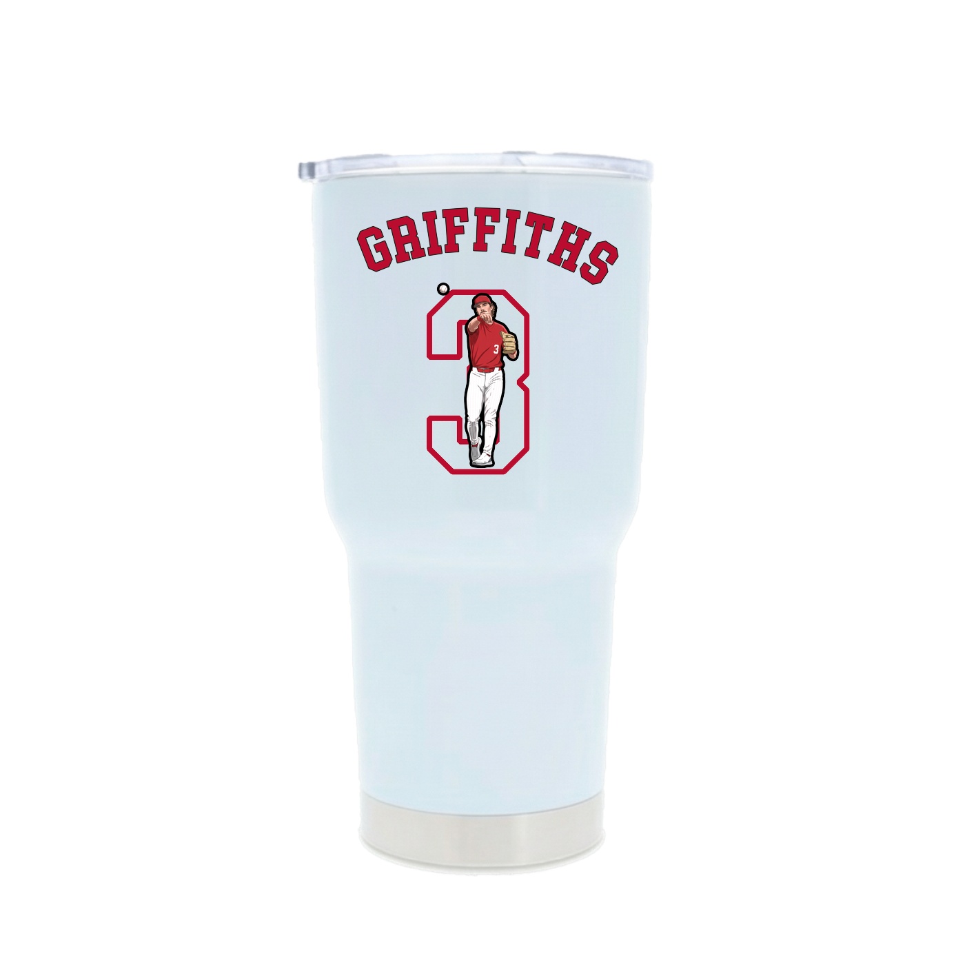 30oz Stainless Steel Tumbler — Shirsey Arch in White