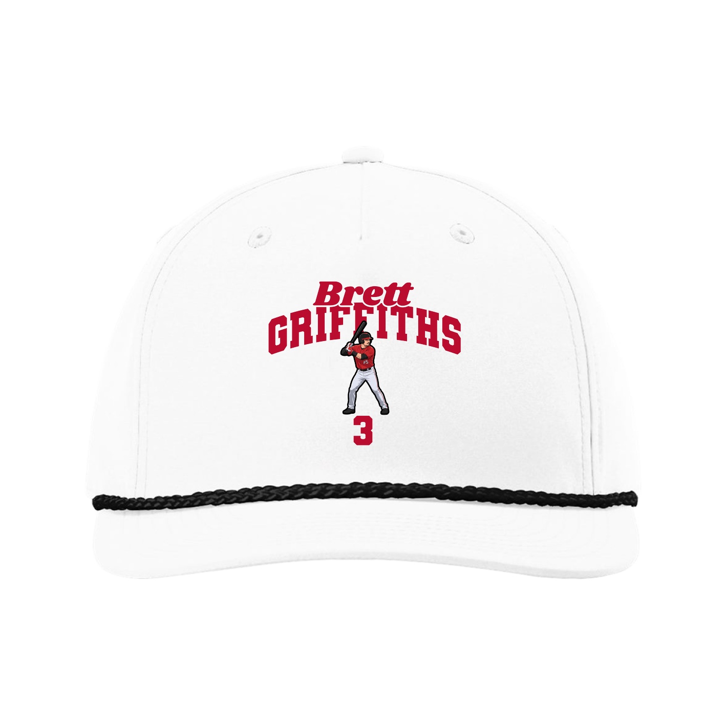 Five-Panel Classic Rope Cap — Signature Arch in White