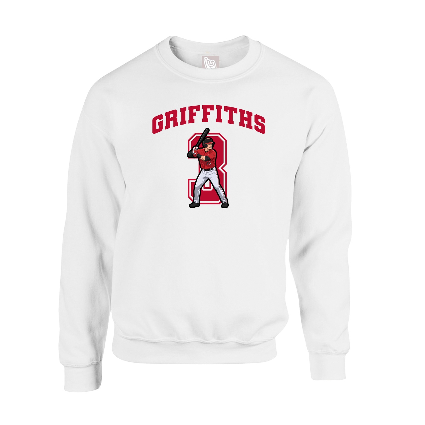 Fleece Crew — Number in White