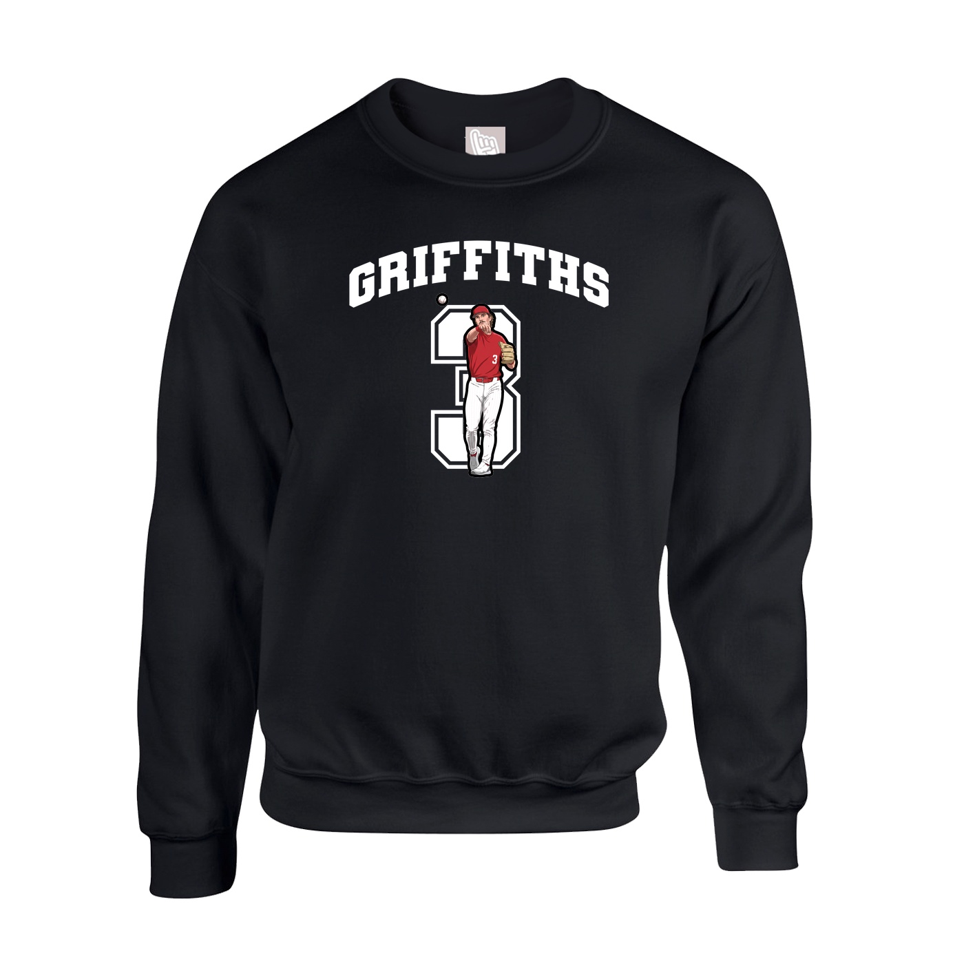 Fleece Crew — Number in Black