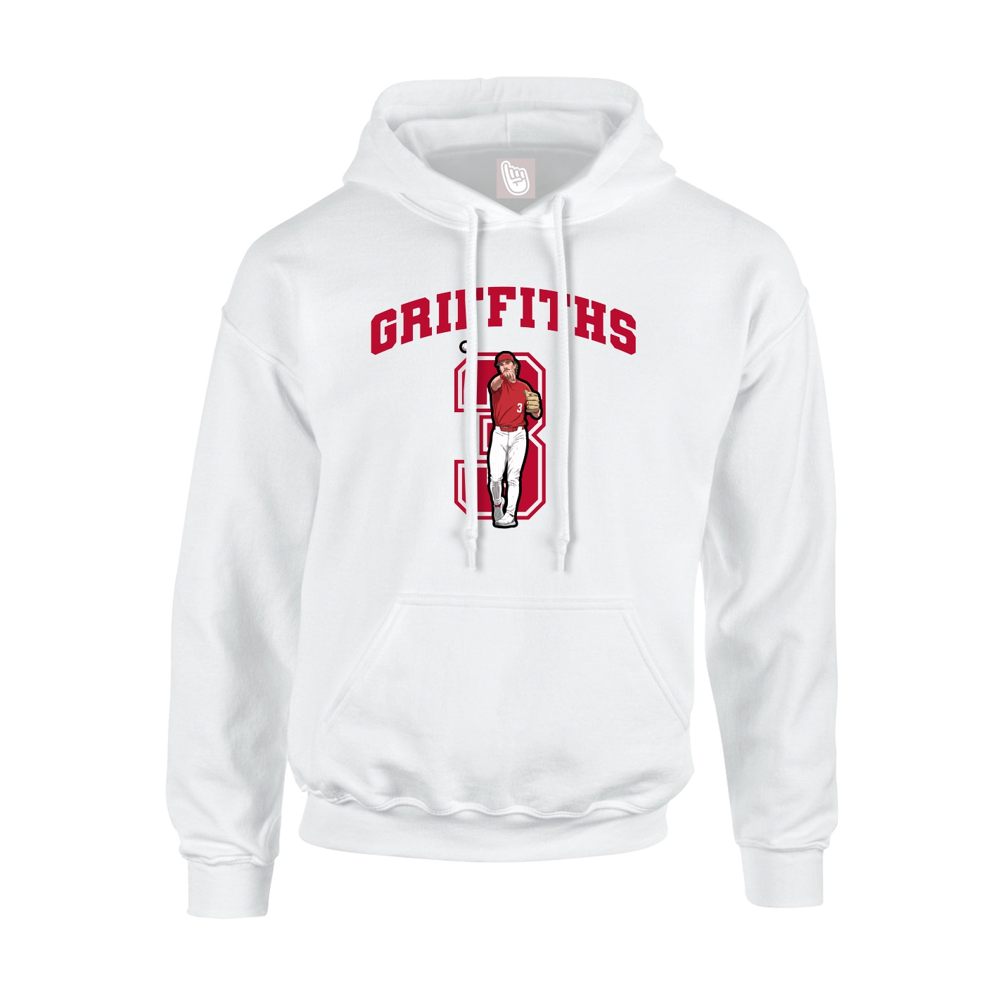 Youth Hoodie — Number in White
