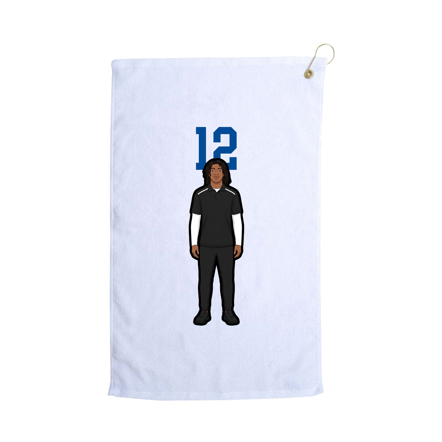 Golf Towel — Number Top in White