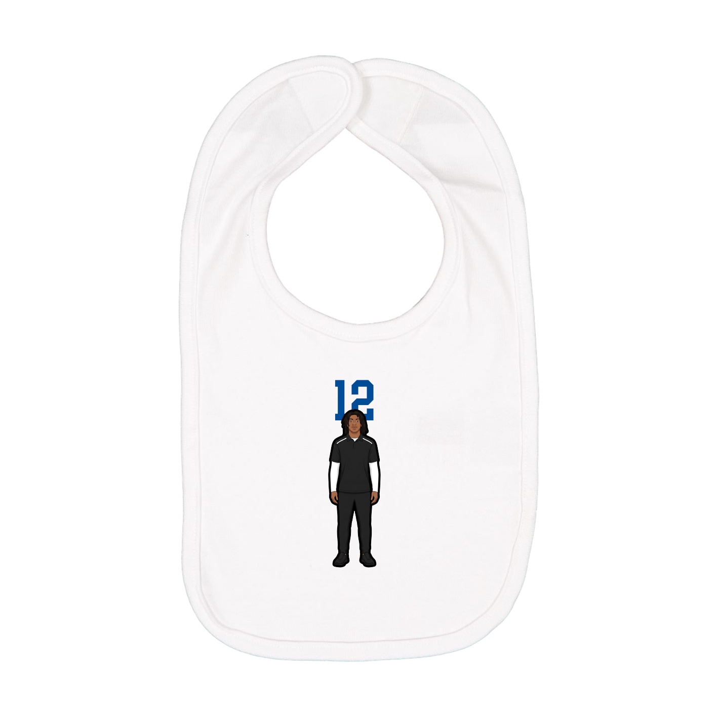 Infant Bib — Number Top in White