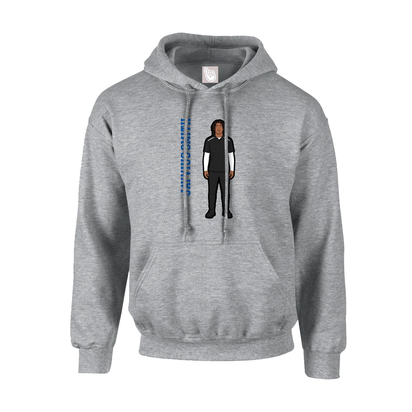 Youth Hoodie — Name Vertical in Grey