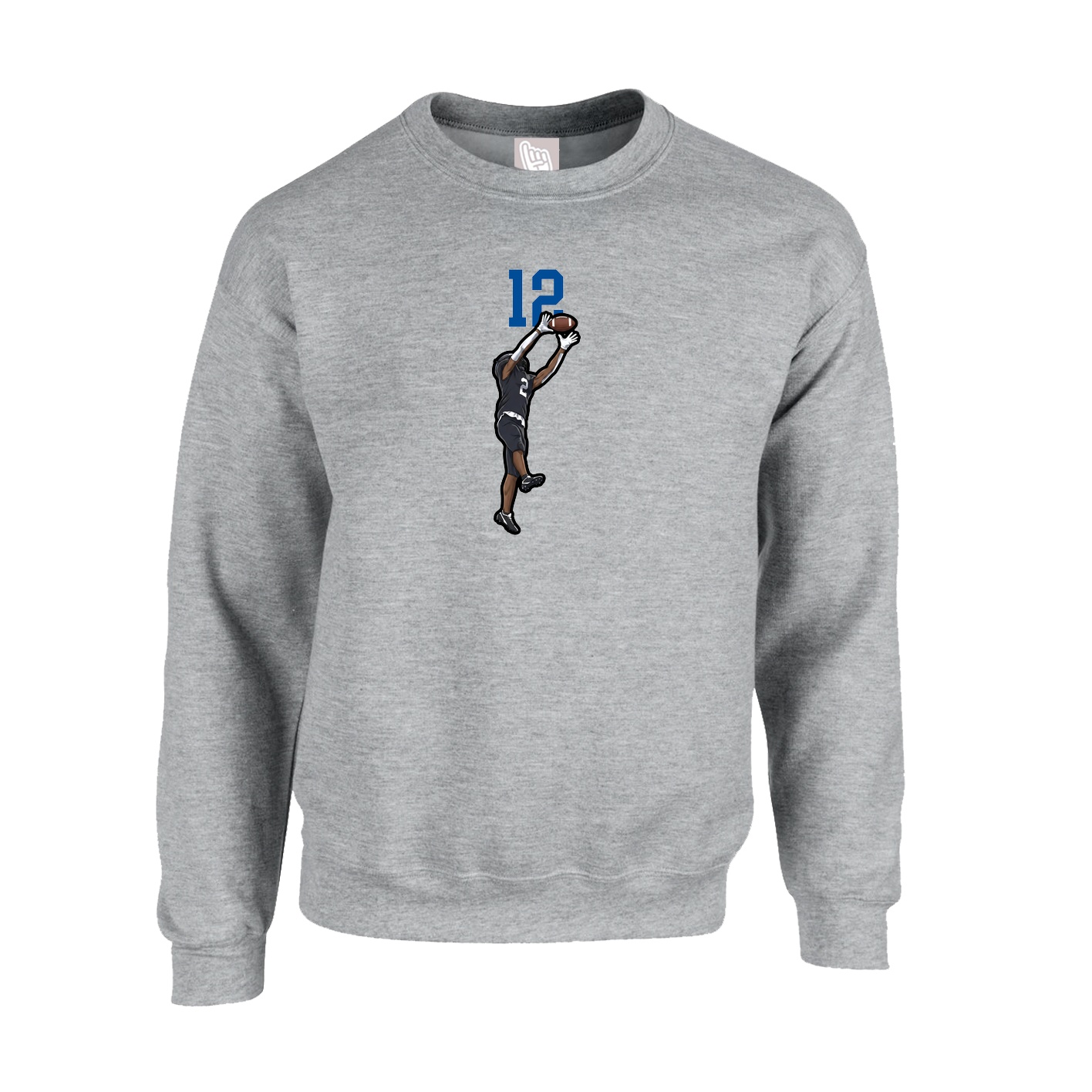 Fleece Crew — Number Top in Grey