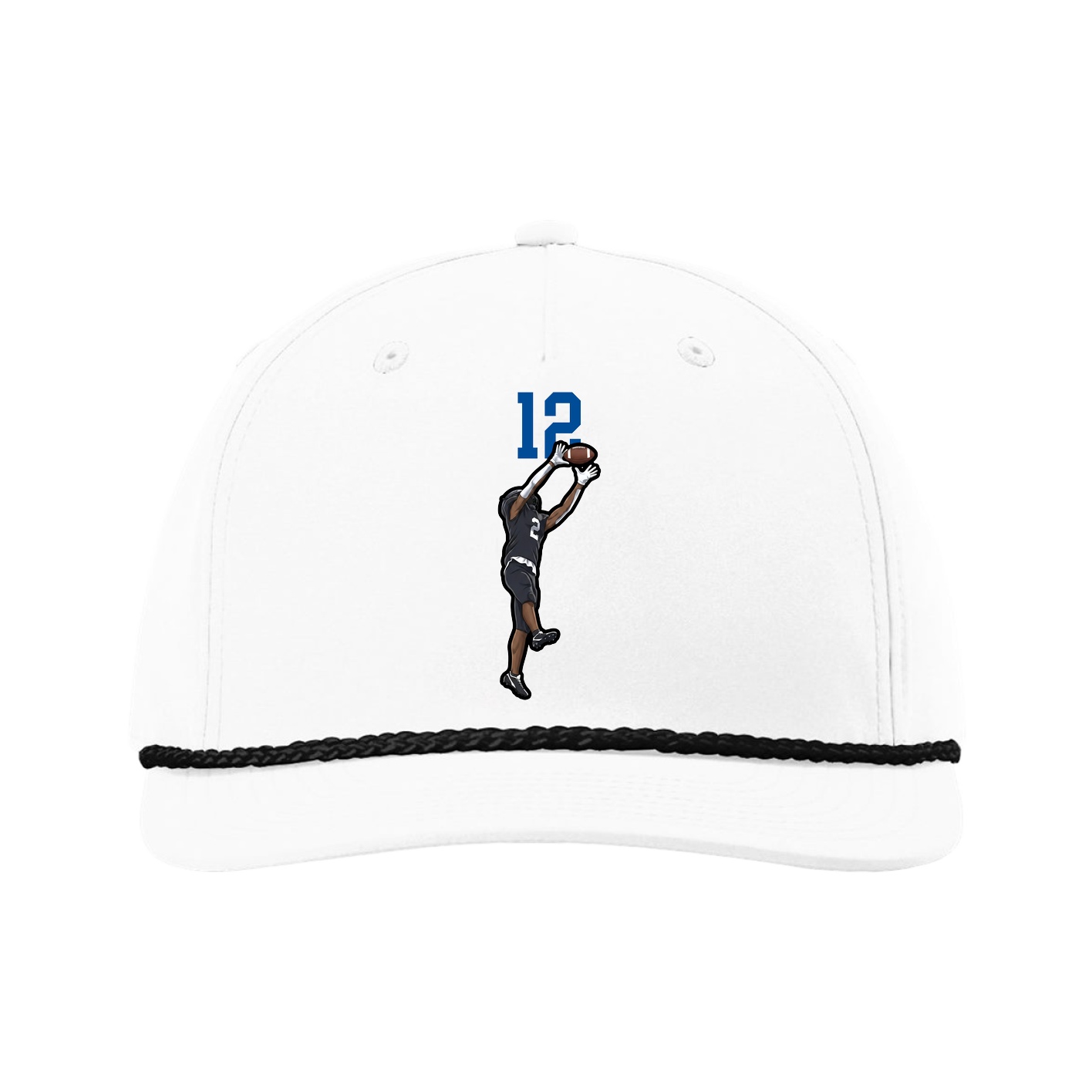 Five-Panel Classic Rope Cap — Number Top in White