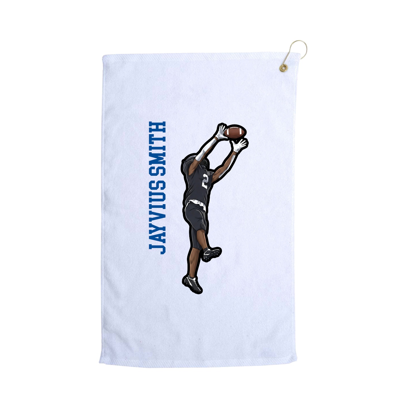 Golf Towel — Name Vertical in White