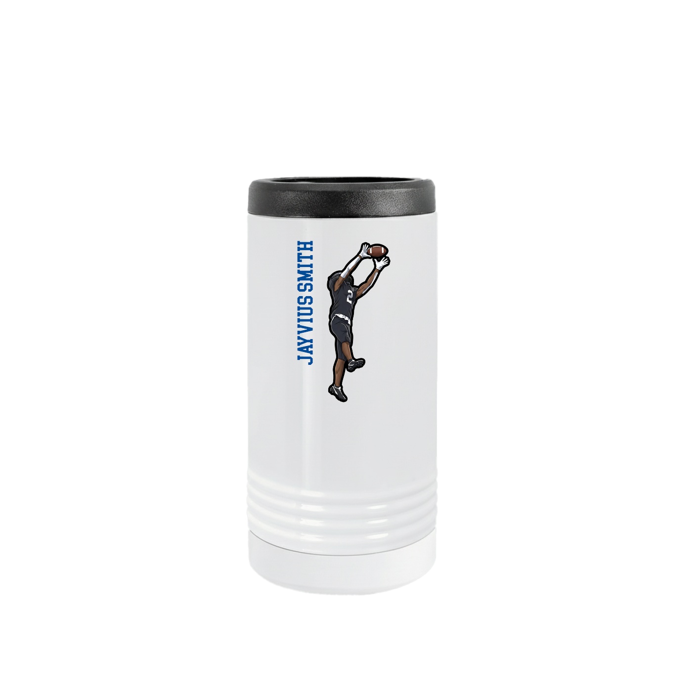Slim Beverage Holder — Name Vertical in White