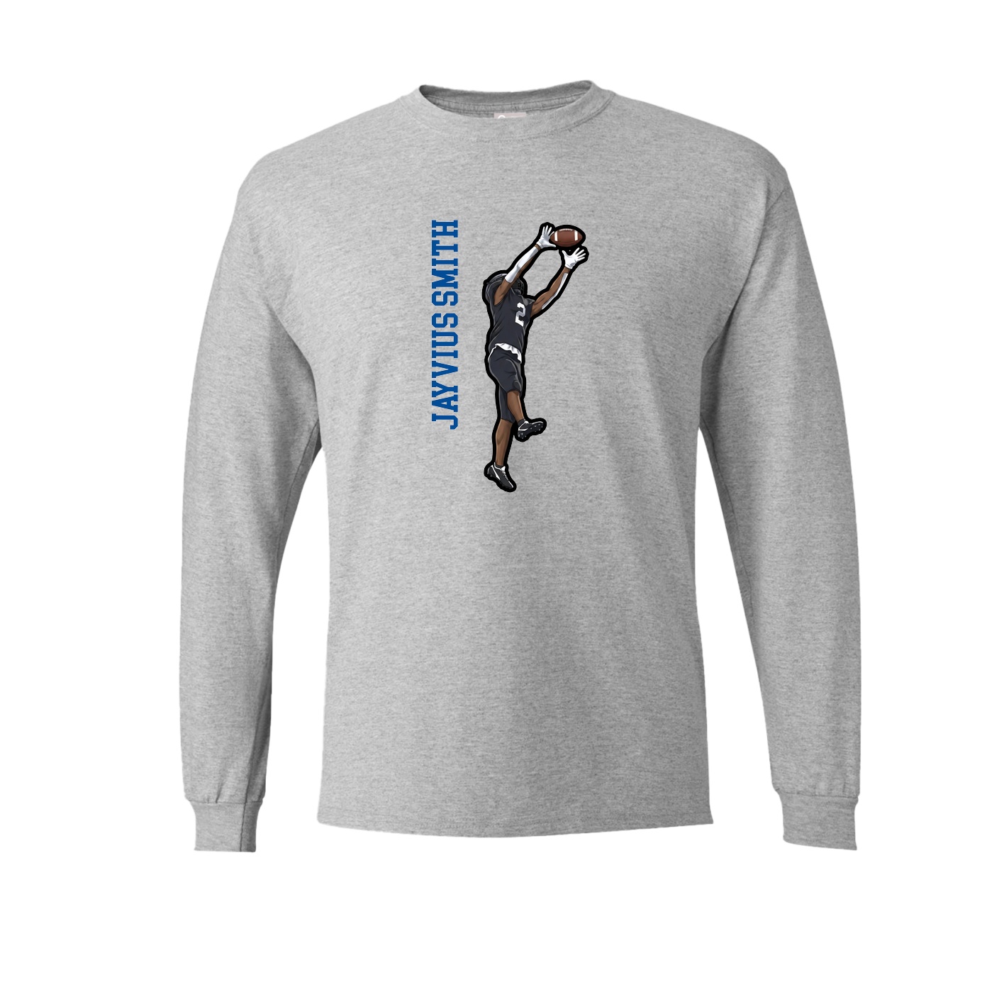 Long Sleeve Tee — Name Vertical in Grey