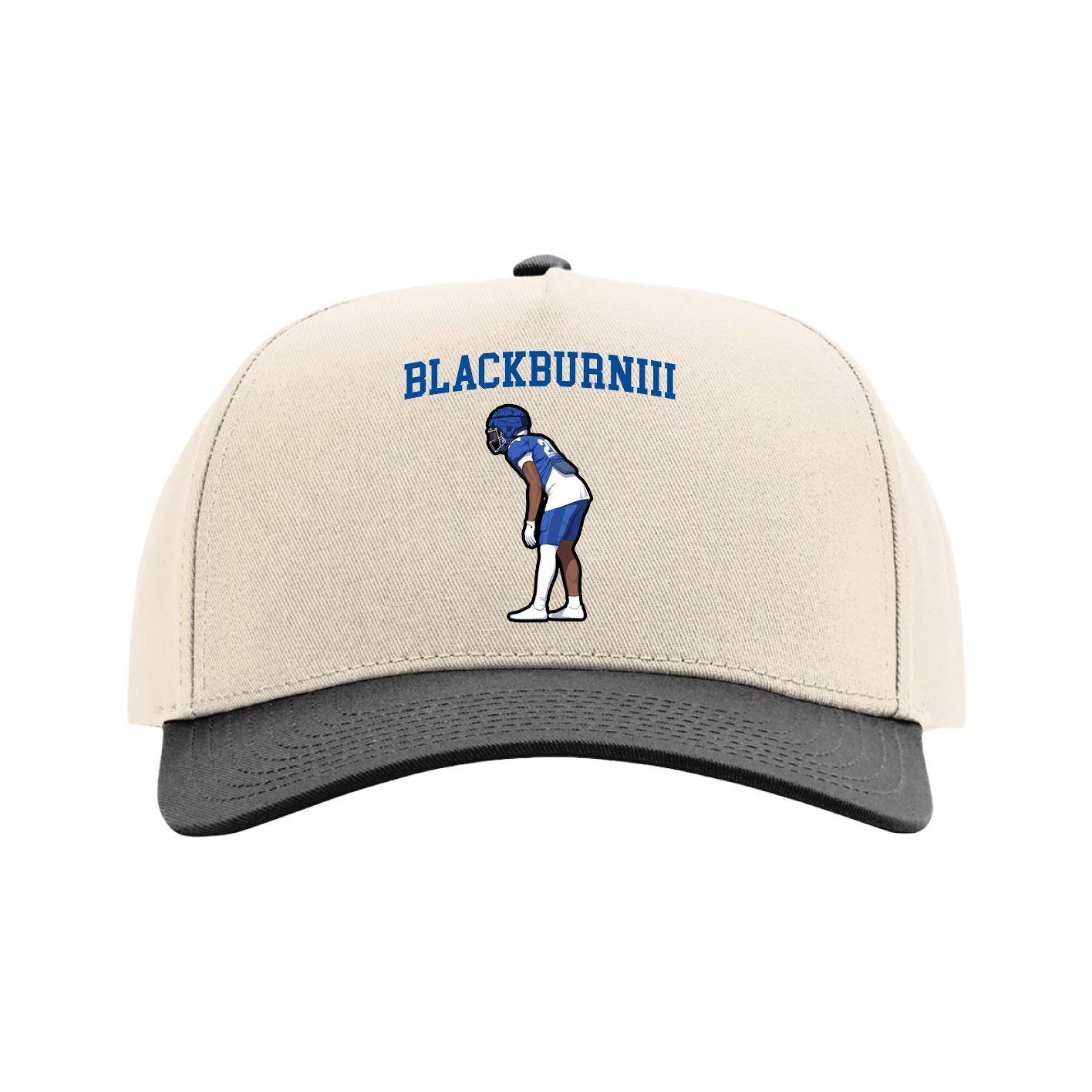 Full Fabric Five-Panel Champ Cap — Shirsey in Cream/Black