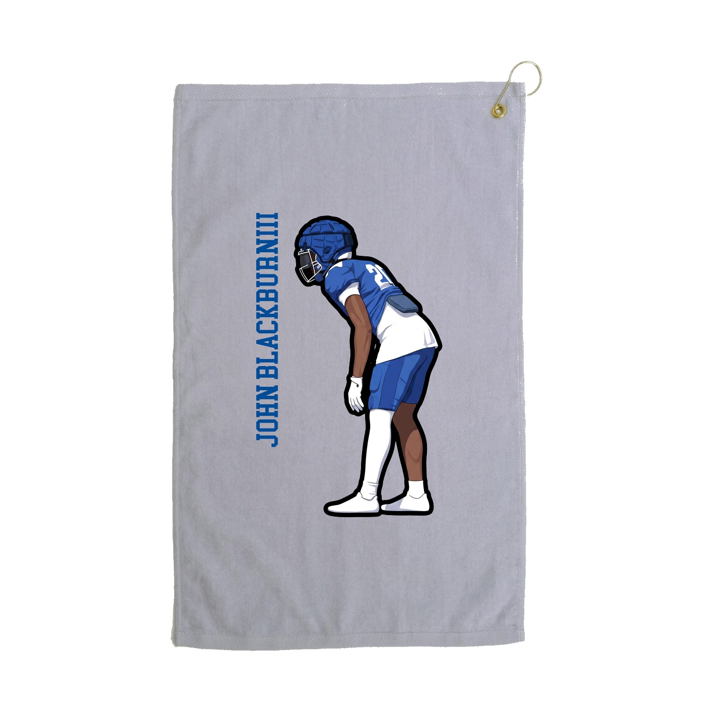 Golf Towel — Name Vertical in Grey