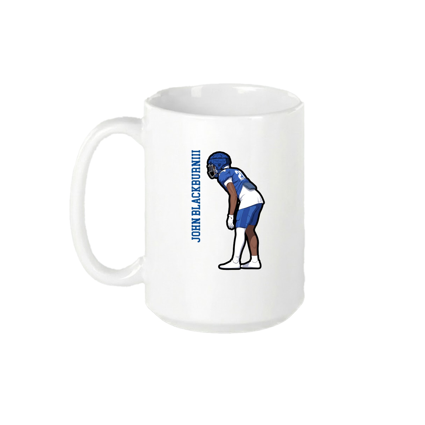 15oz Coffee Mug — Name Vertical in White