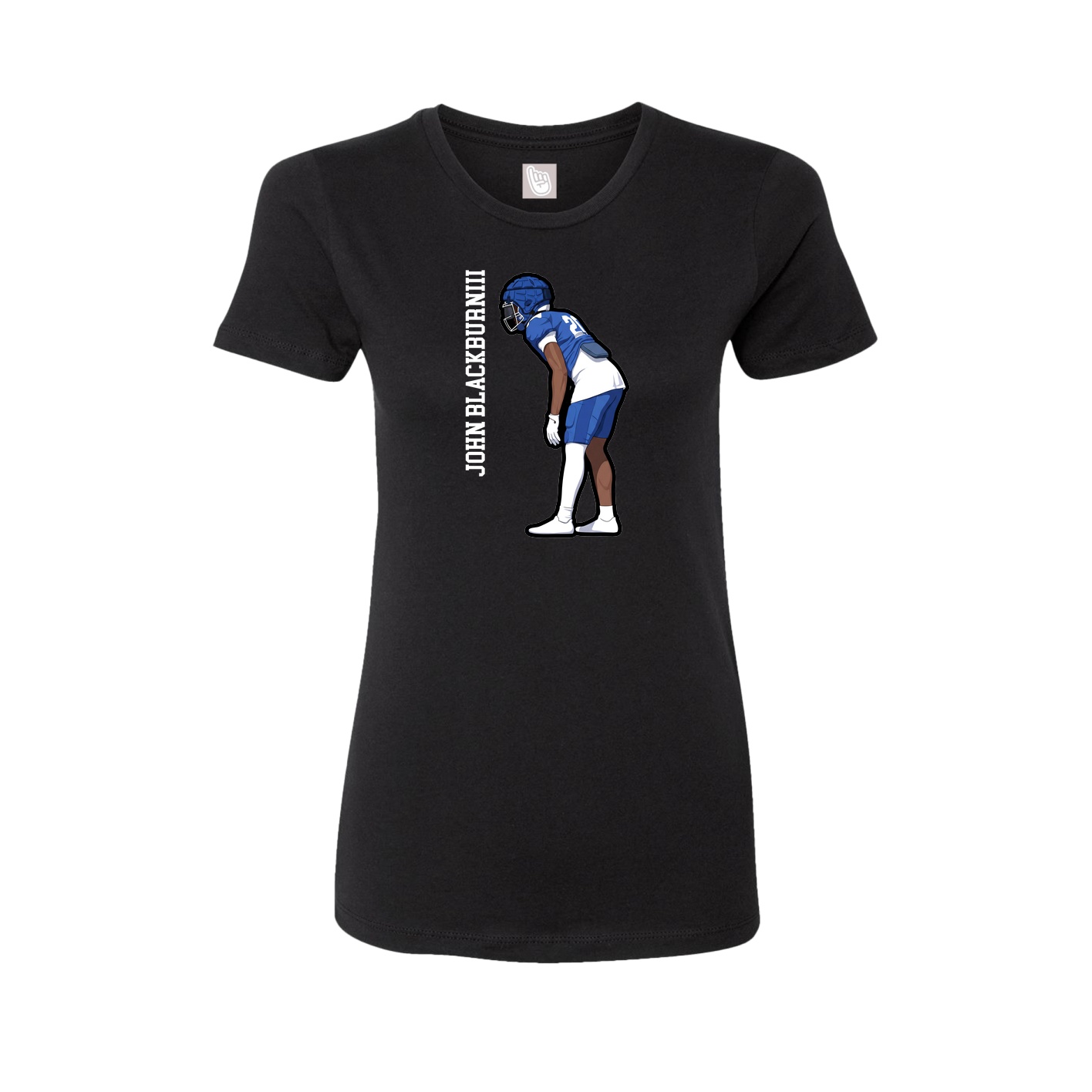 Womens Tee — Name Vertical in Black