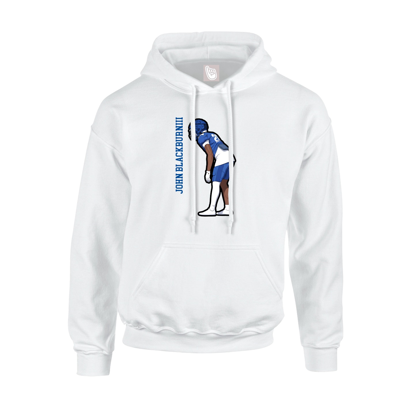 Youth Hoodie — Name Vertical in White
