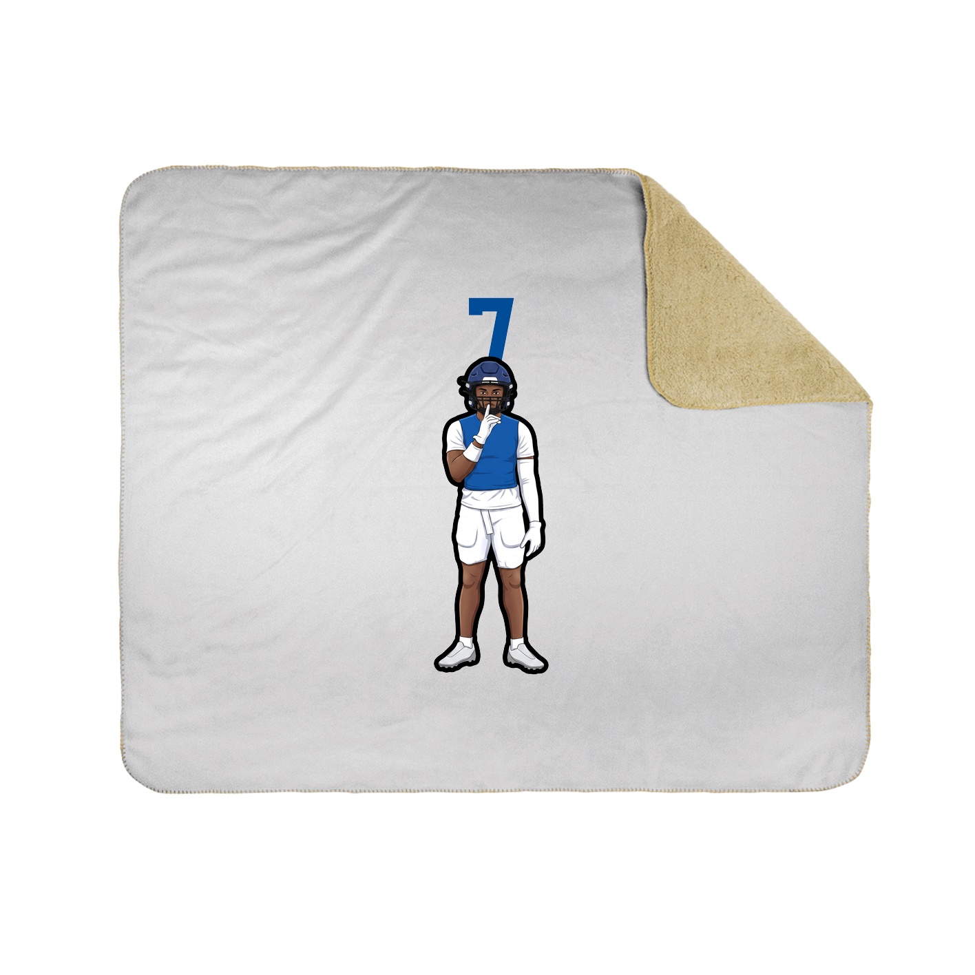 Throw Blanket — Number Top in White