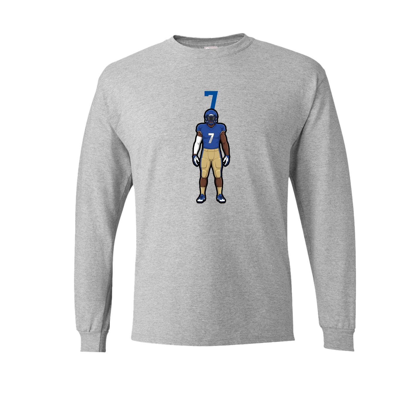 Long Sleeve Tee — Number Top in Grey