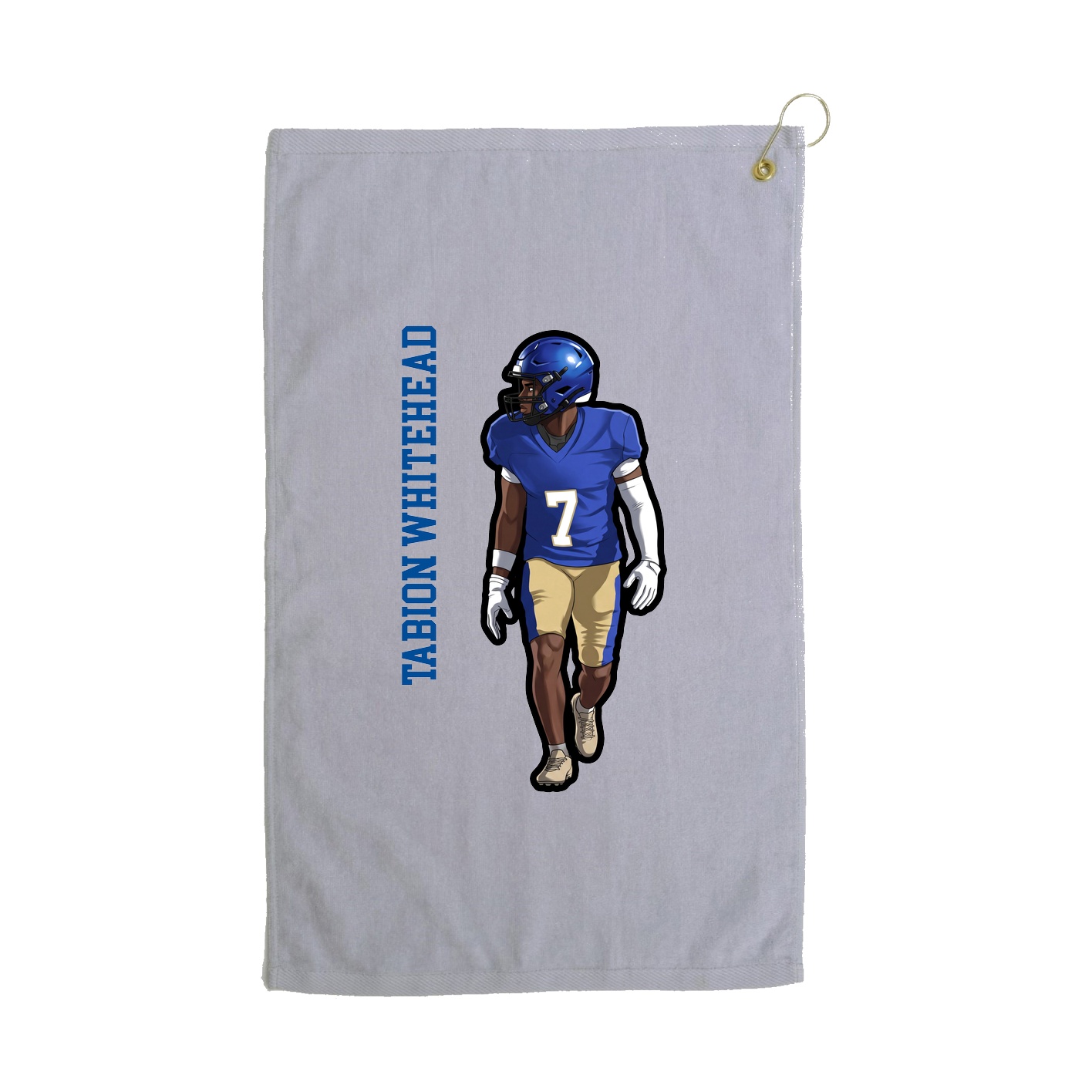 Golf Towel — Name Vertical in Grey