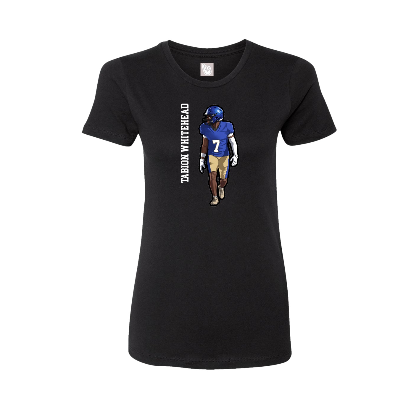 Womens Tee — Name Vertical in Black