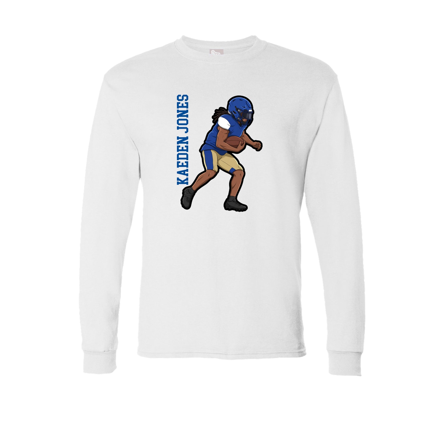 Long Sleeve Tee — Name Vertical in White
