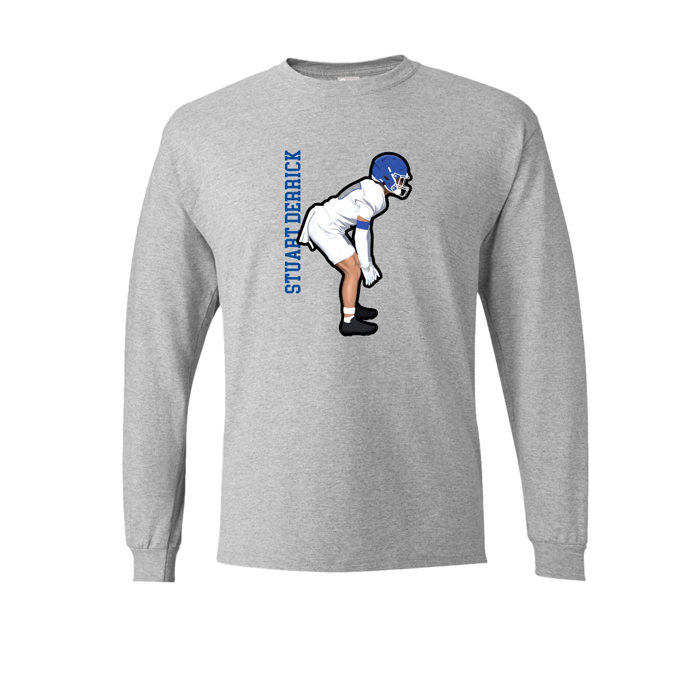 Long Sleeve Tee — Name Vertical in Grey