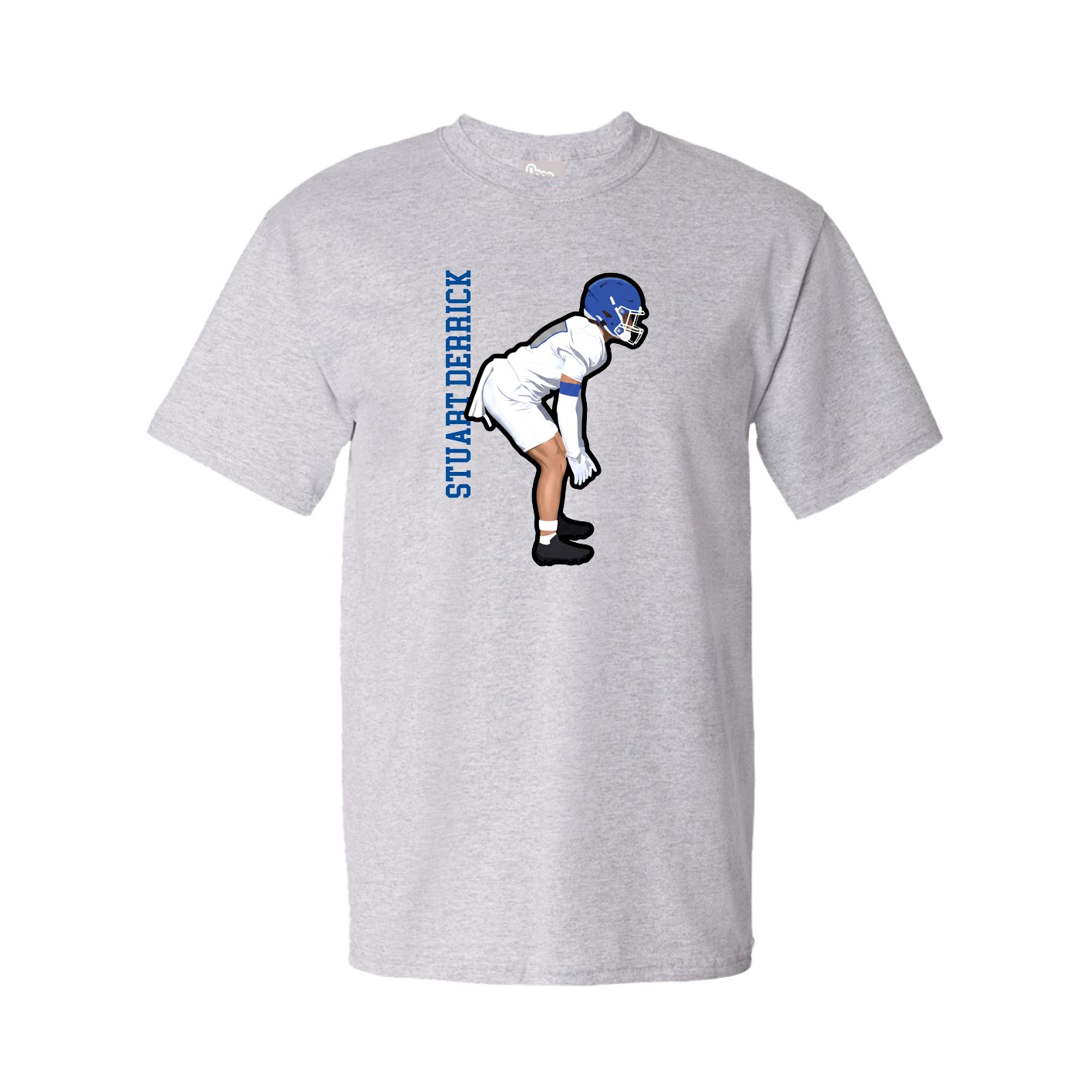 Youth Tee — Name Vertical in Grey