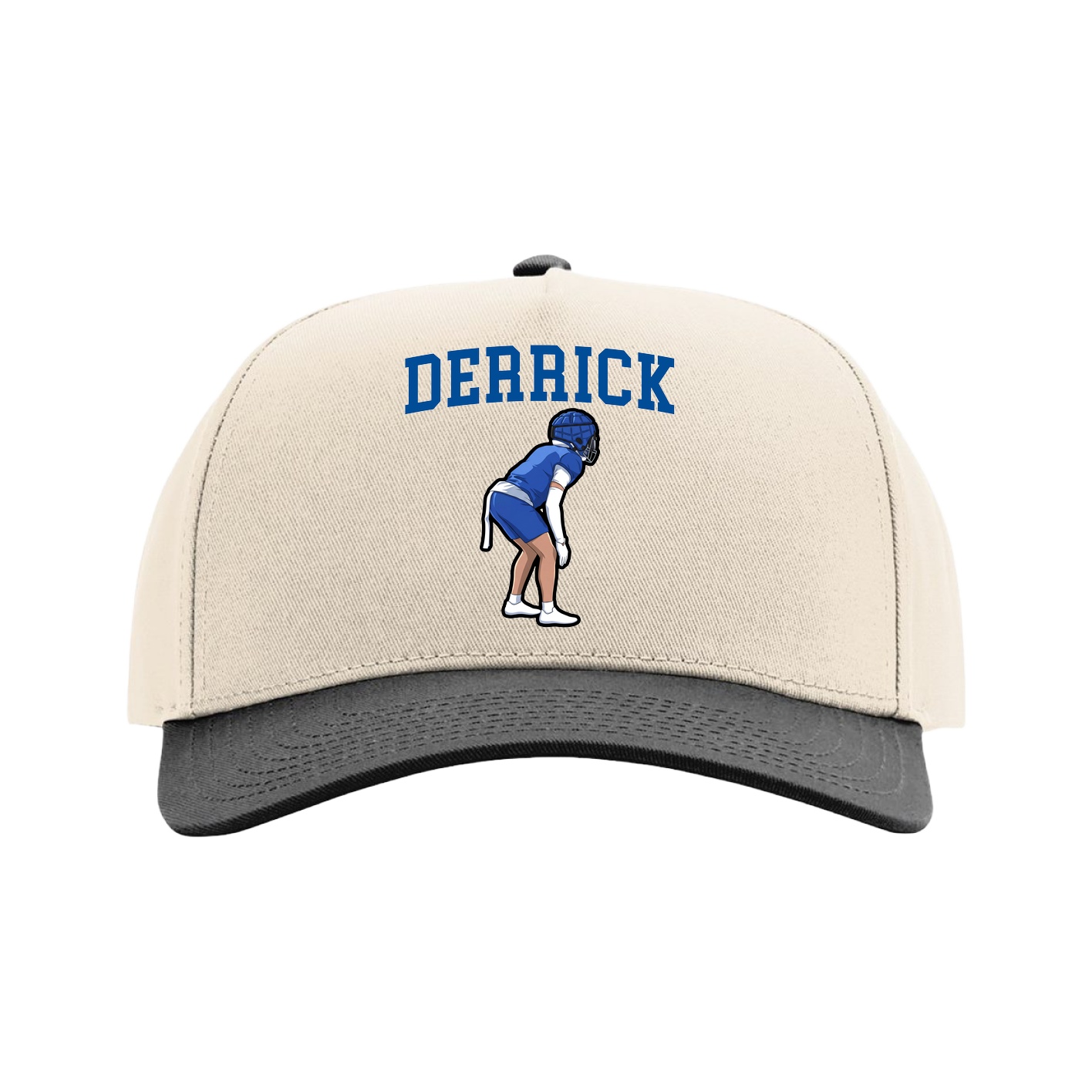 Full Fabric Five-Panel Champ Cap — Shirsey in Cream/Black