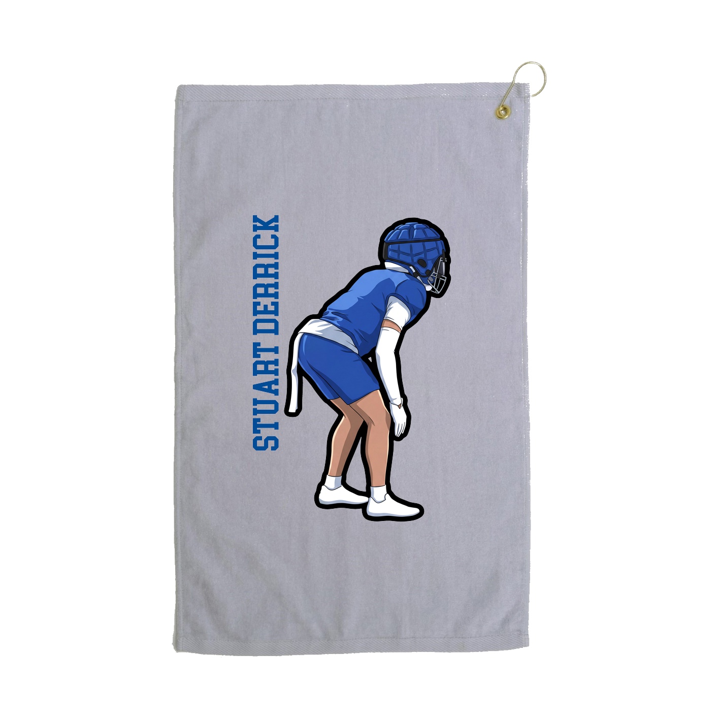 Golf Towel — Name Vertical in Grey