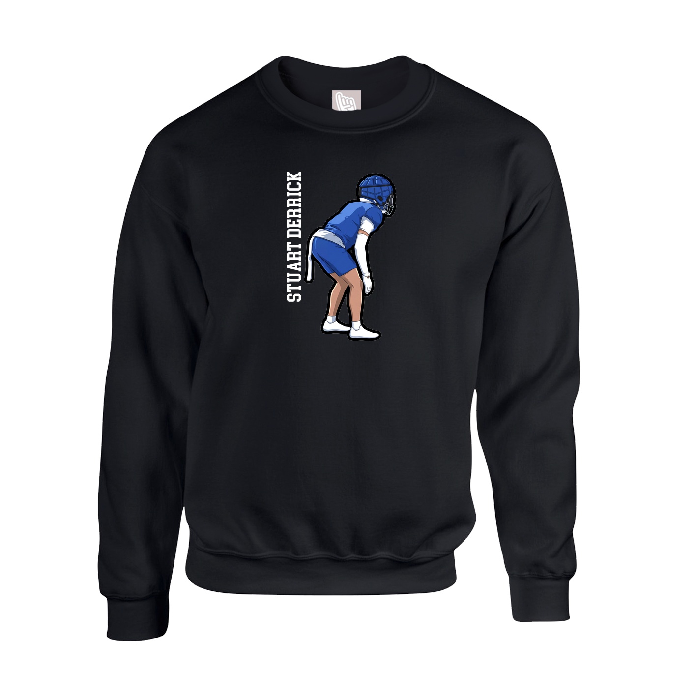 Fleece Crew — Name Vertical in Black