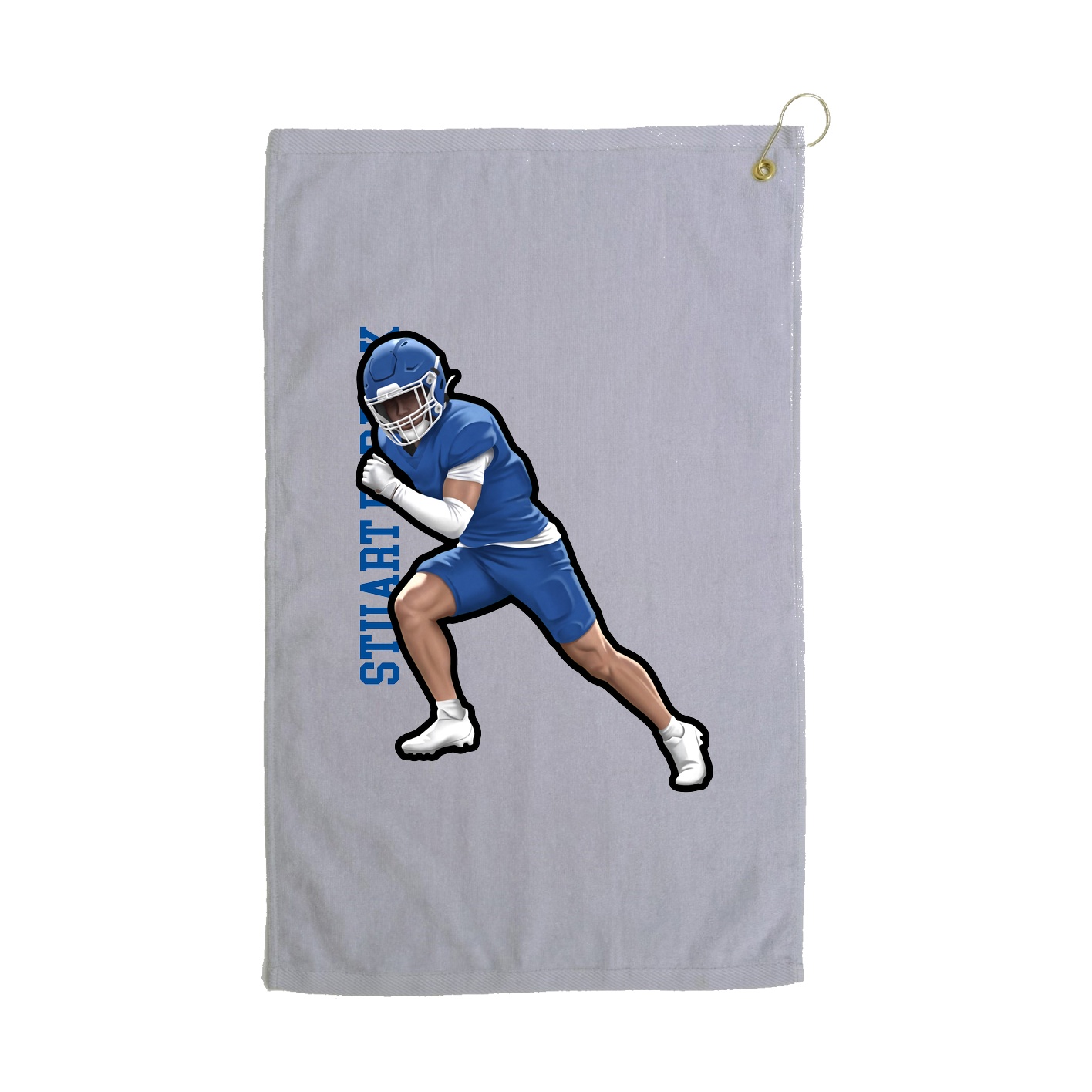 Golf Towel — Name Vertical in Grey