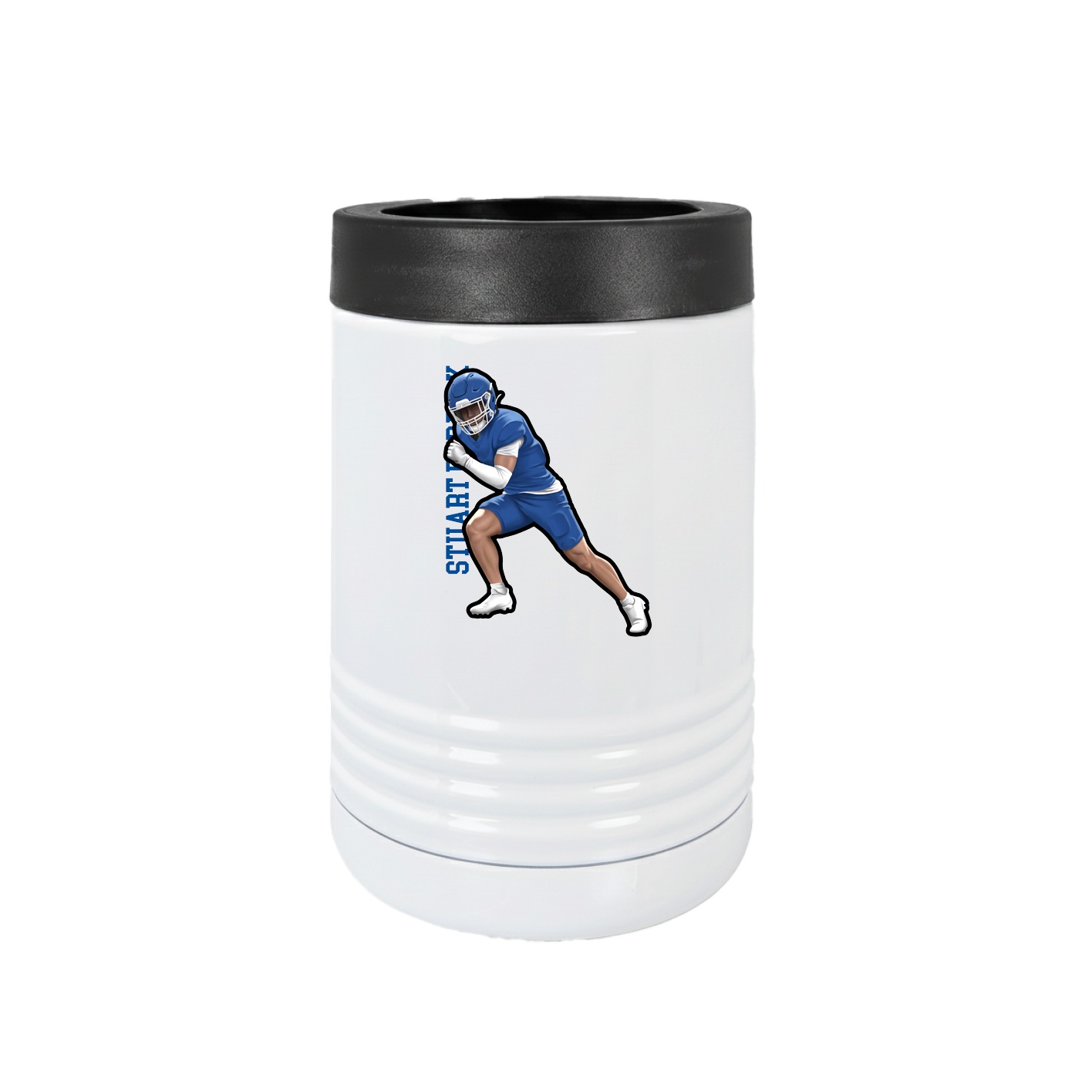Beverage Holder — Name Vertical in White