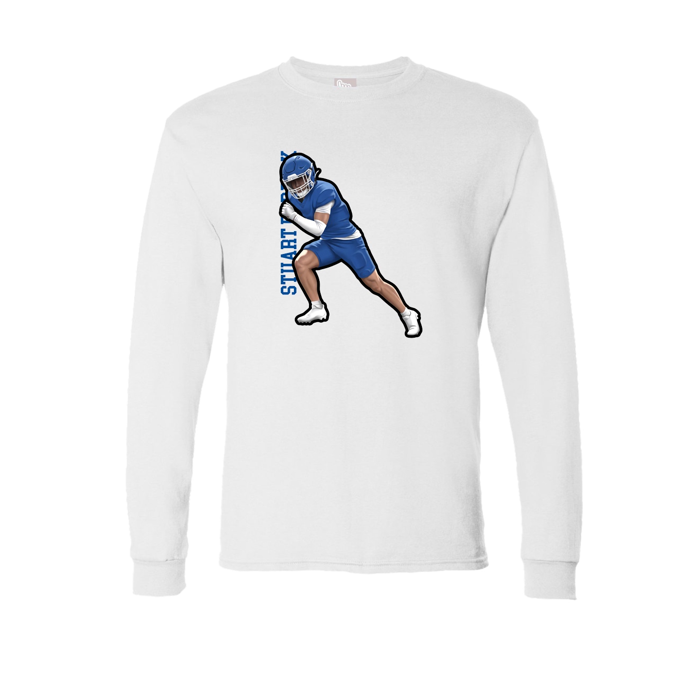 Long Sleeve Tee — Name Vertical in White