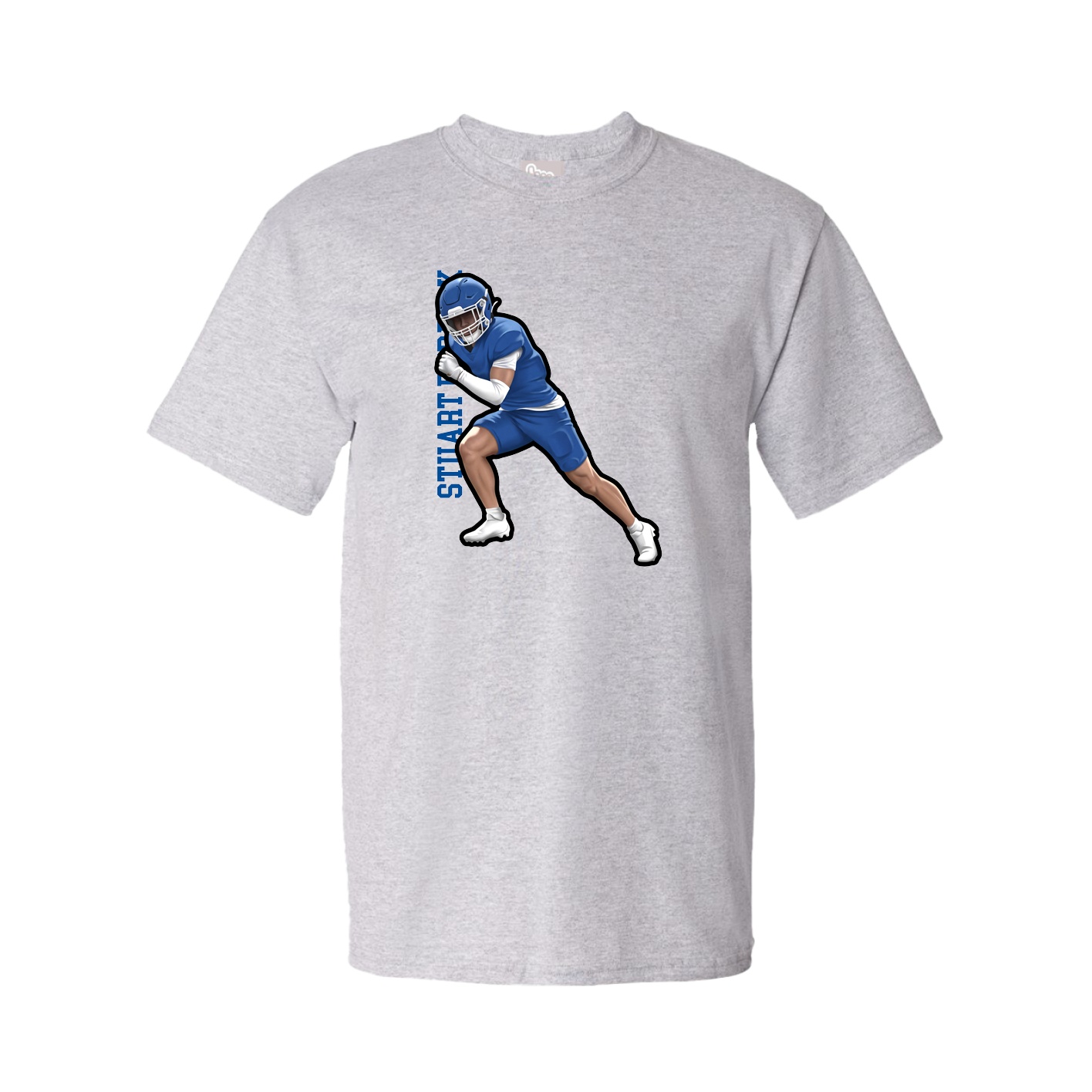 Youth Tee — Name Vertical in Grey