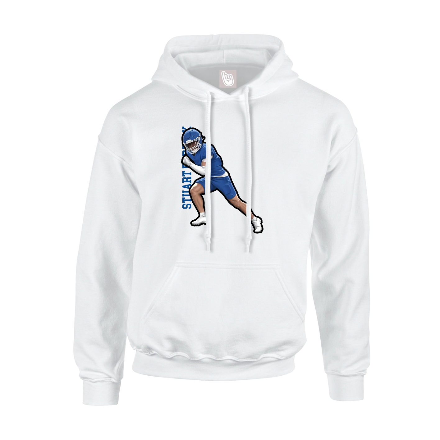 Hoodie — Name Vertical in White