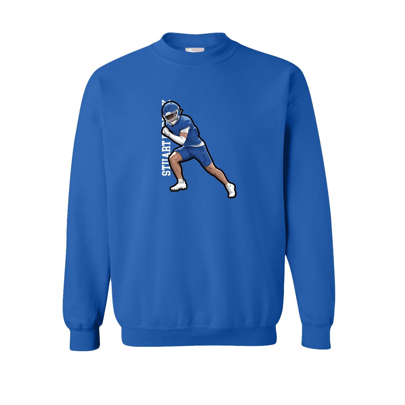 Fleece Crew — Name Vertical in Royal