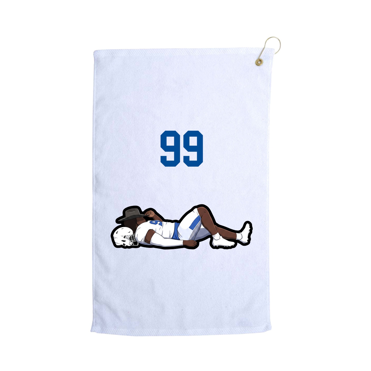 Golf Towel — Number Top in White