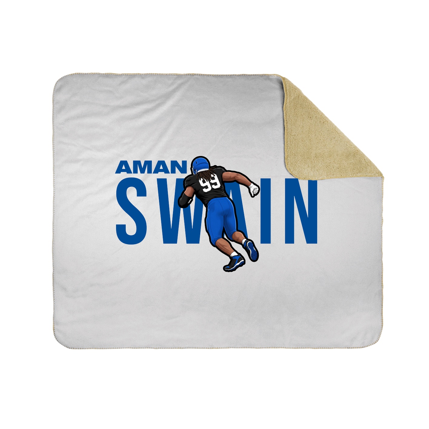 Throw Blanket — Player Name in White