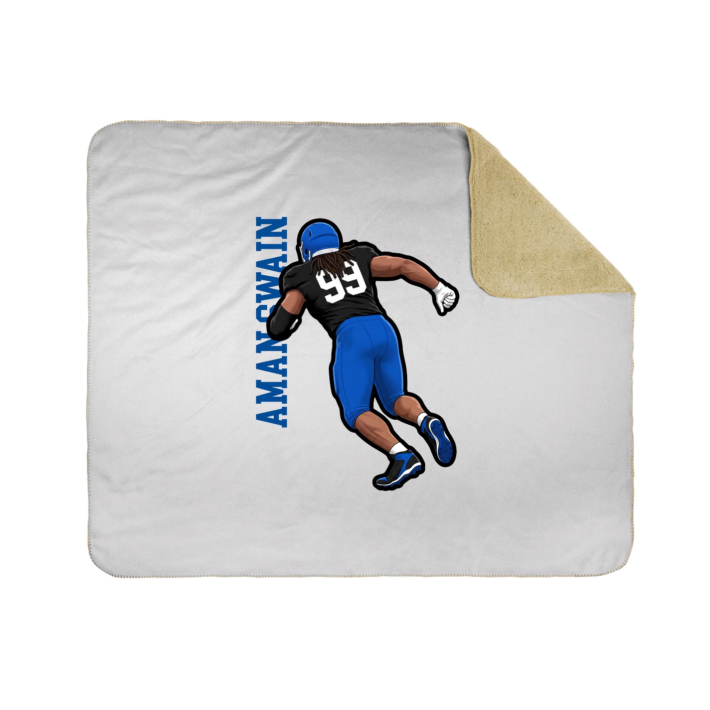 Throw Blanket — Name Vertical in White