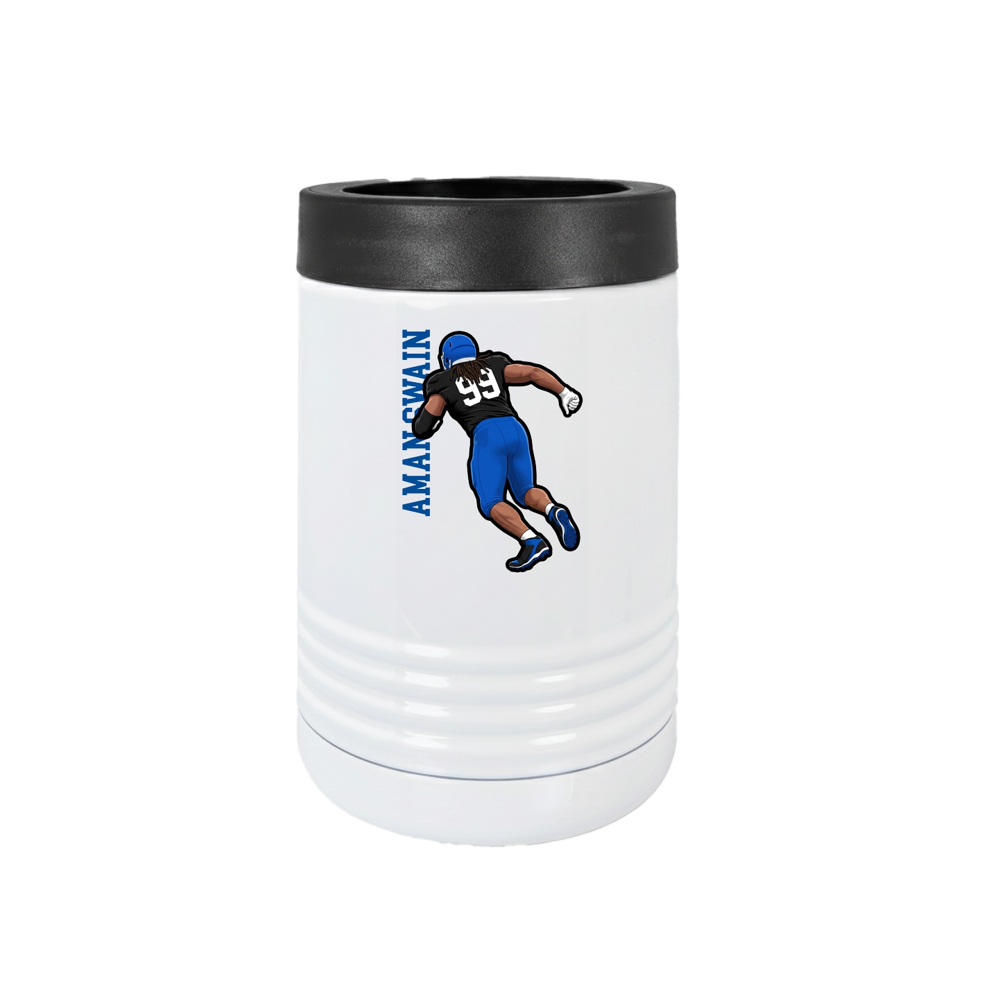 Beverage Holder — Name Vertical in White