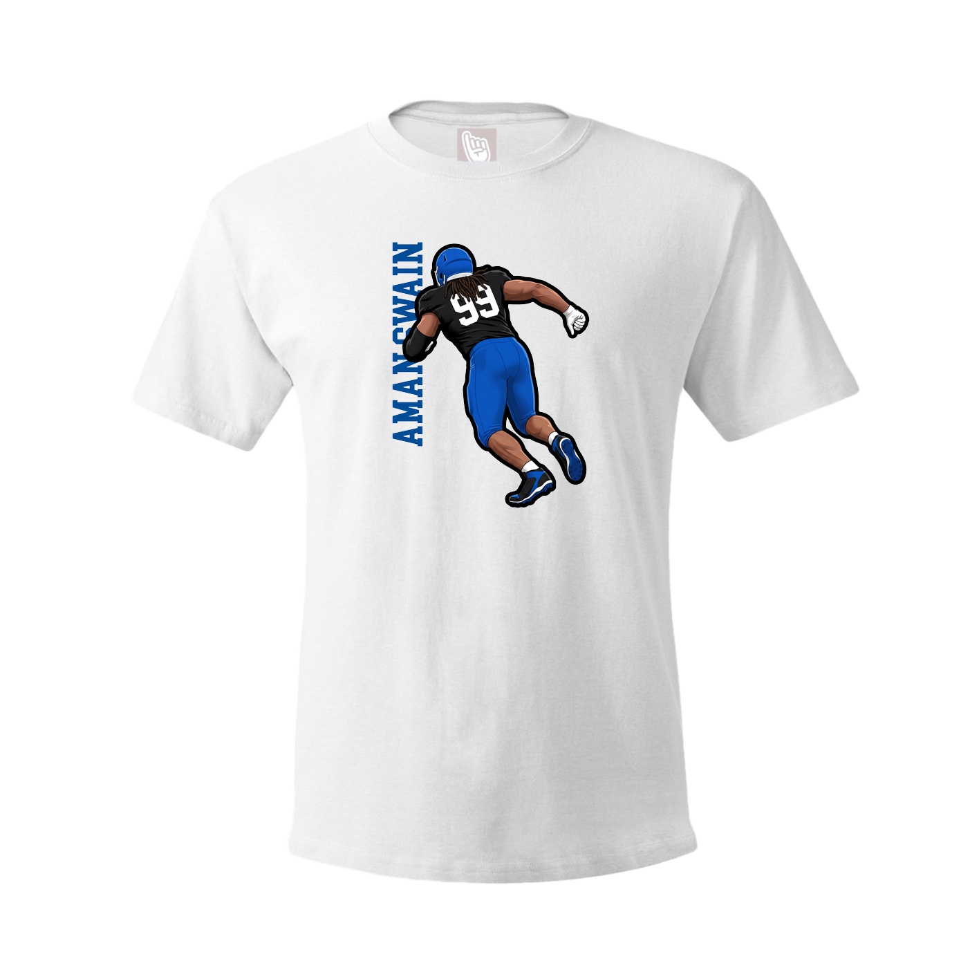 Youth Tee — Name Vertical in White