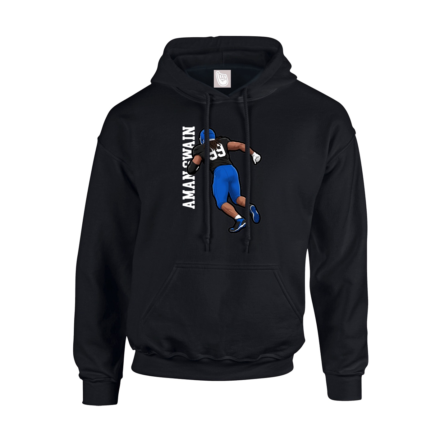Hoodie — Name Vertical in Black