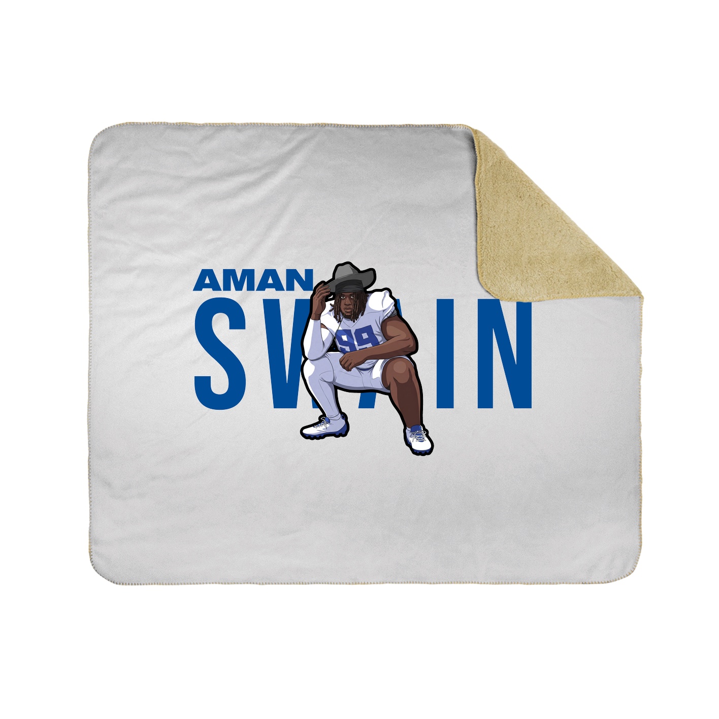 Throw Blanket — Player Name in White