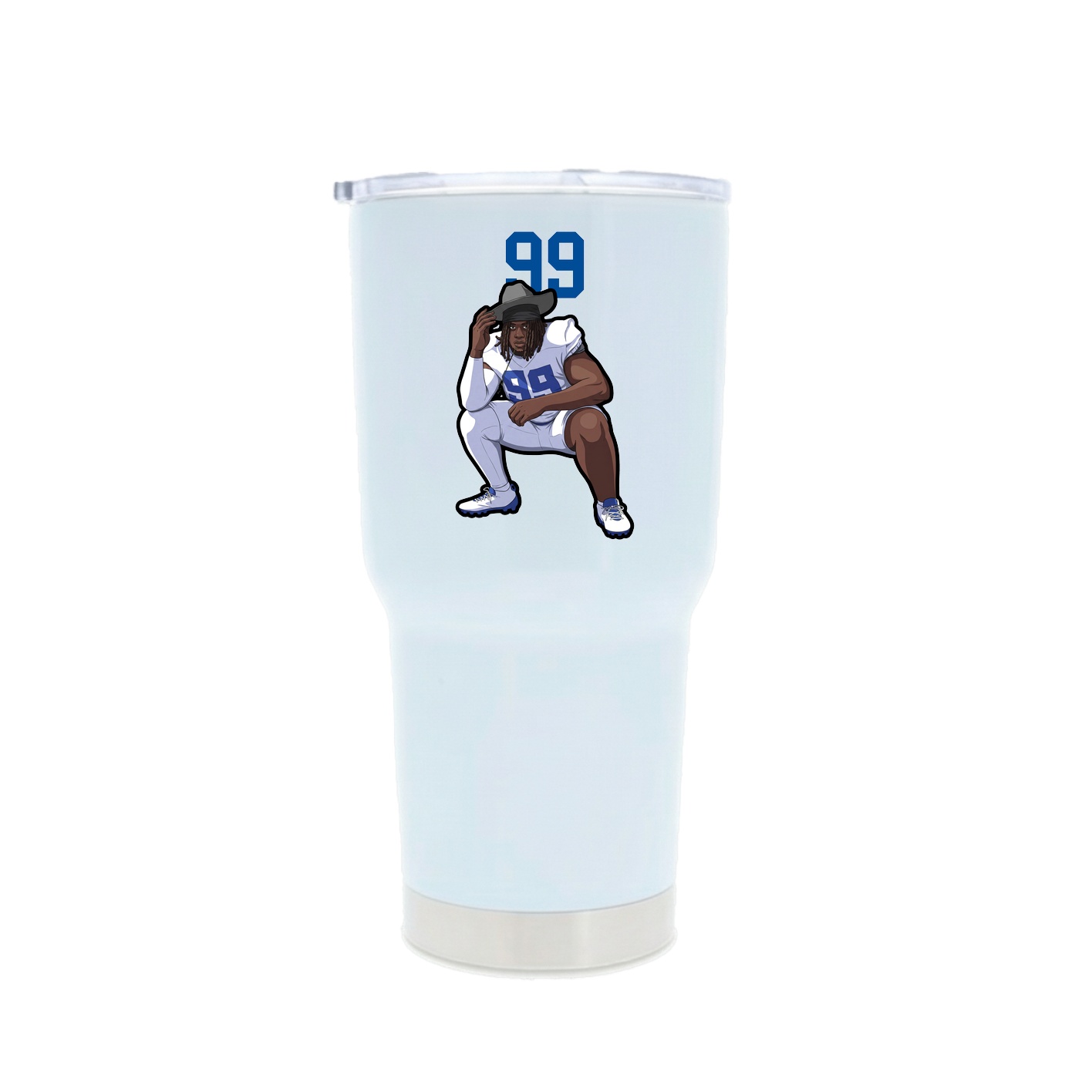 30oz Stainless Steel Tumbler — Number Top in White